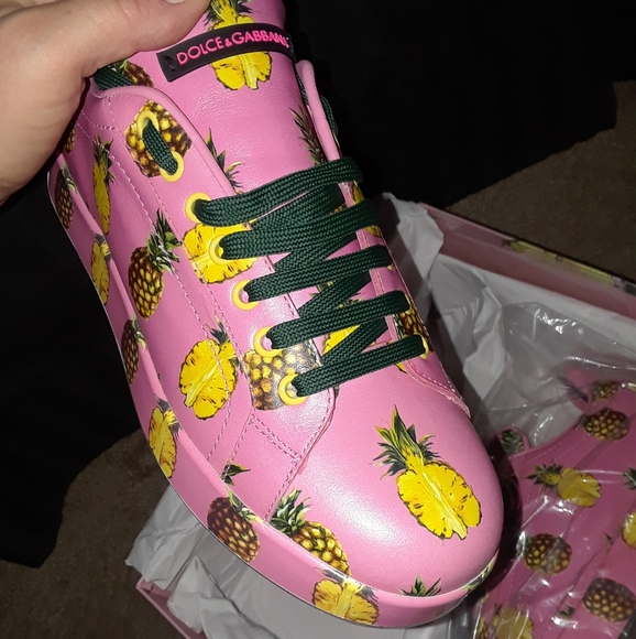 🍍 New Dolce & Gabbana pink Pineapple sneakers 39/8 - Picture 2 of 9